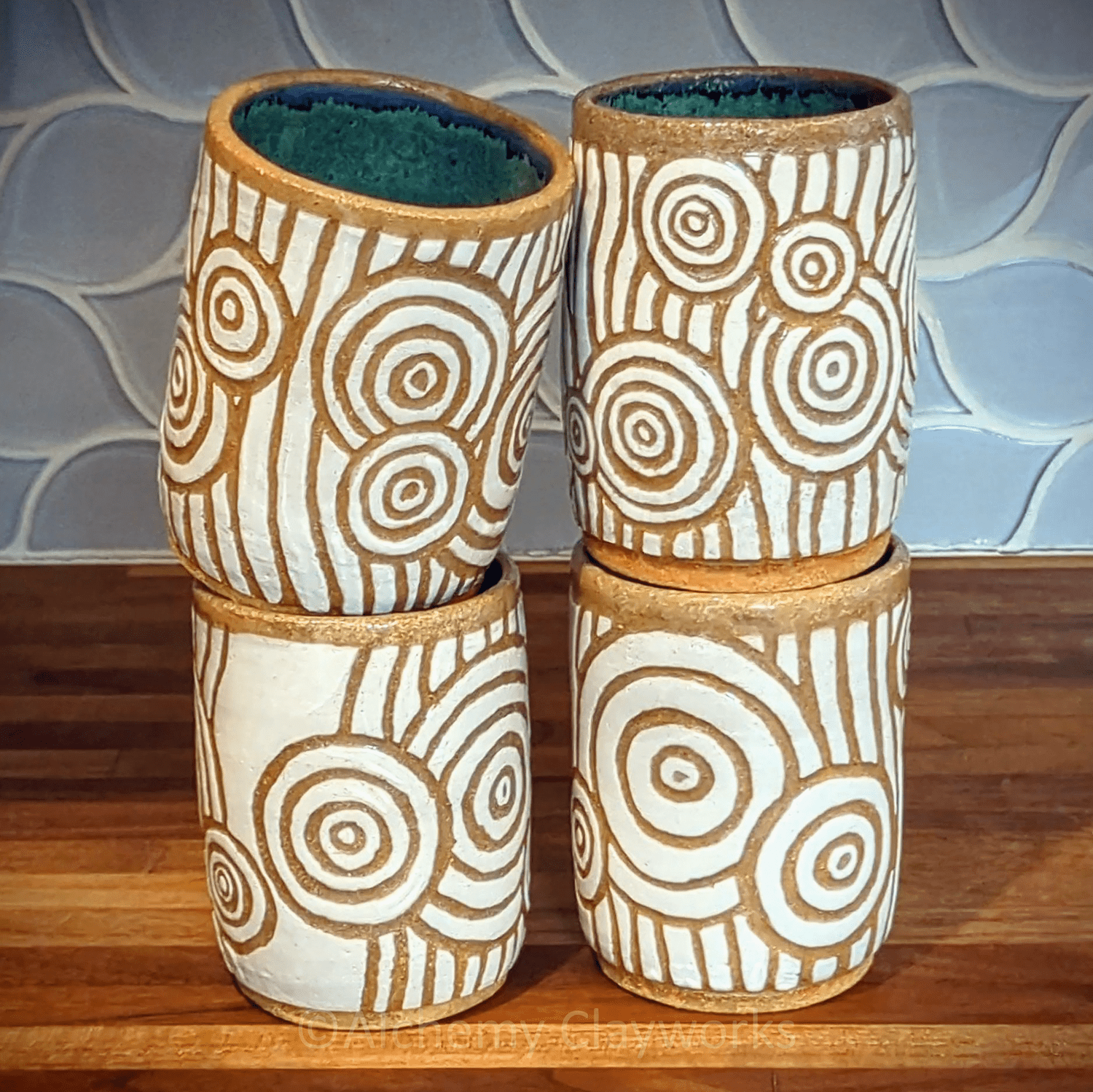 Zonai Zelda Handmade Pottery Tumblers — Alchemy Clayworks